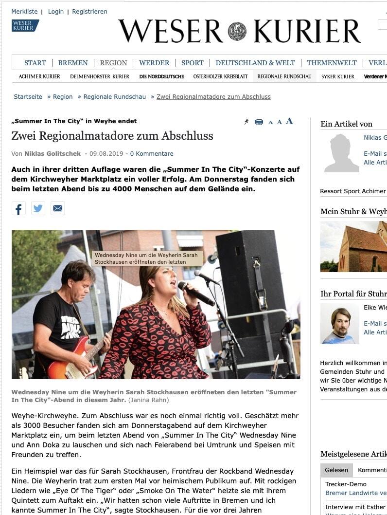 Weser-Kurier Artikel